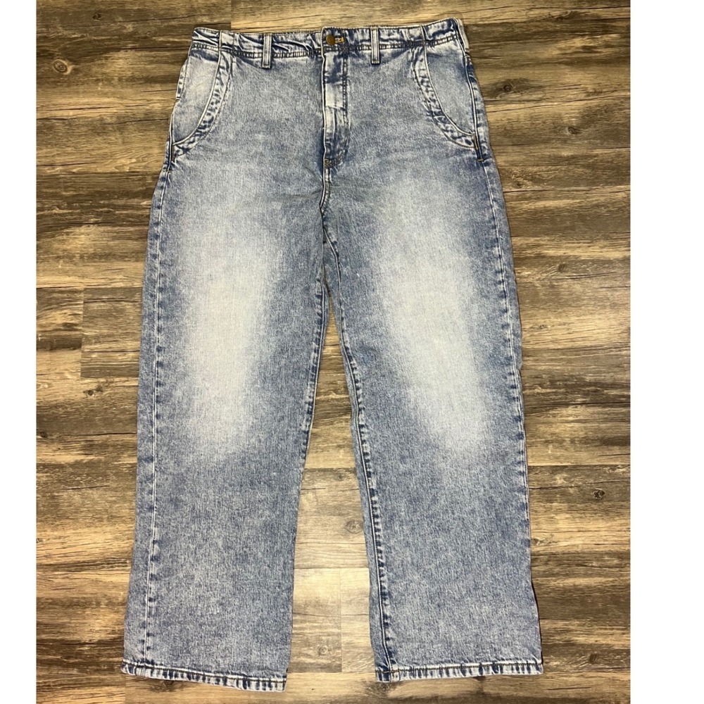 Pilcro Straight Leg Jeans Vintage Wash High Rise Casual Cool Denim 32